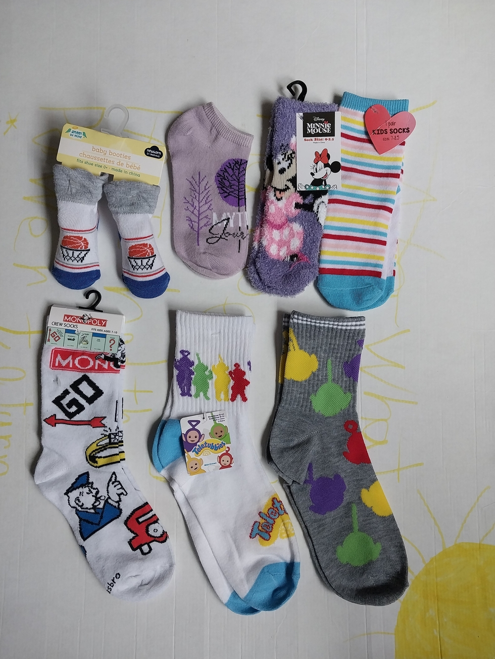 Girls Socks -Minnie Mouse, Monopoly, Teletubies